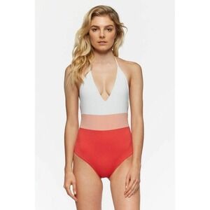 NWT Anthropologie Tavik Swimwear Chase One Piece Color Block Reversible Swimsuit